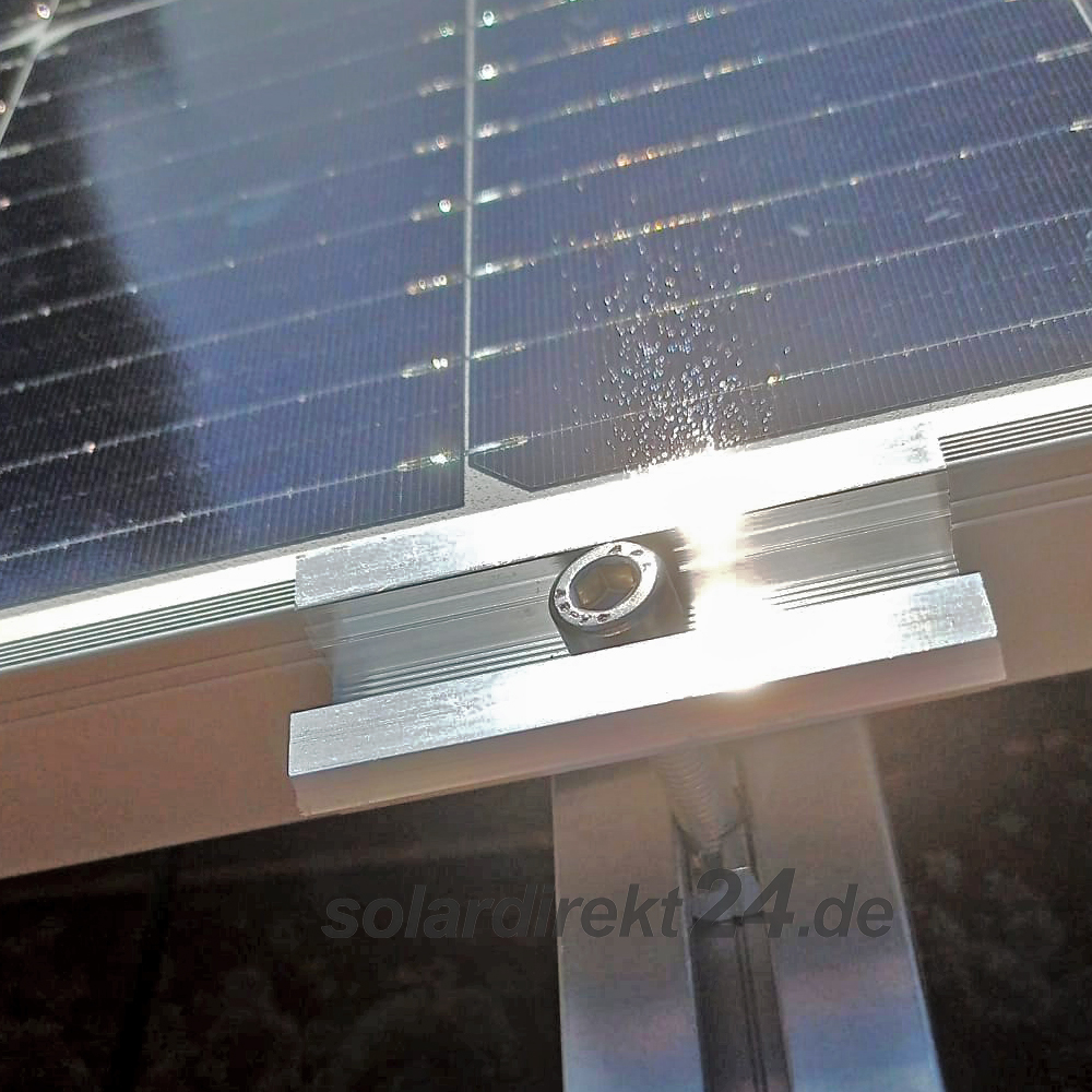 2er-Set Universal Mittelklemme für 30-50 mm Module silber Solar Photovoltaik 0% MwSt.