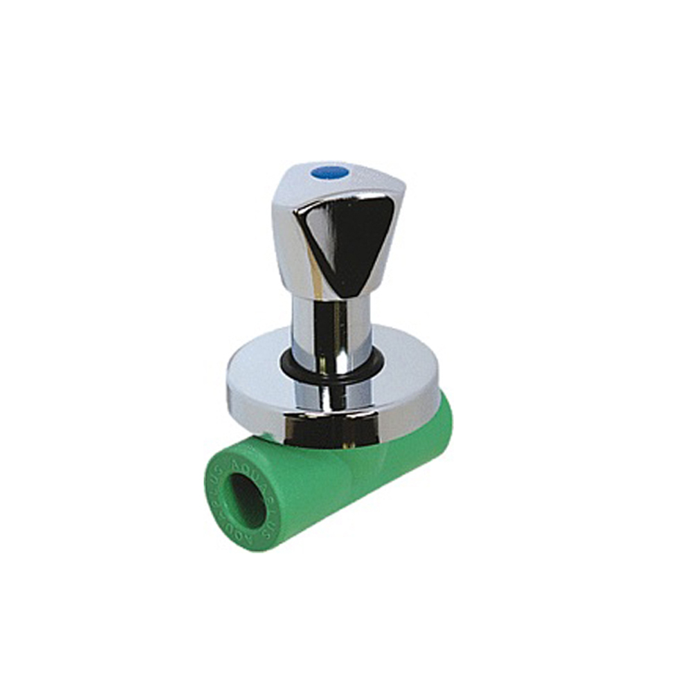 Aqua-Plus - PPR Rohr absperrbarer Hahn d = 20 mm, grün