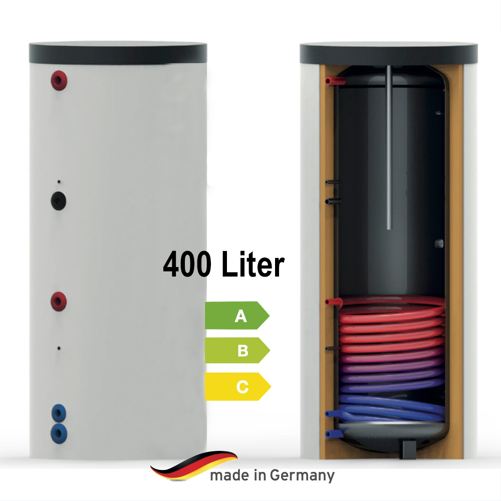 Löschen - Trinkwasser-Speicher 1x Wärmetauscher 400 Liter EEK A / B oder C