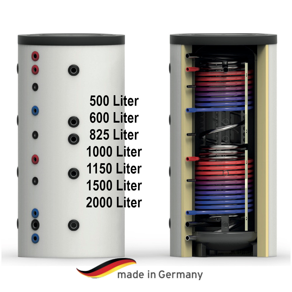 Hygiene-Kombi-Speicher mit zwei Wärmetauscher 500 - 2000 Liter Warmwasserspeicher