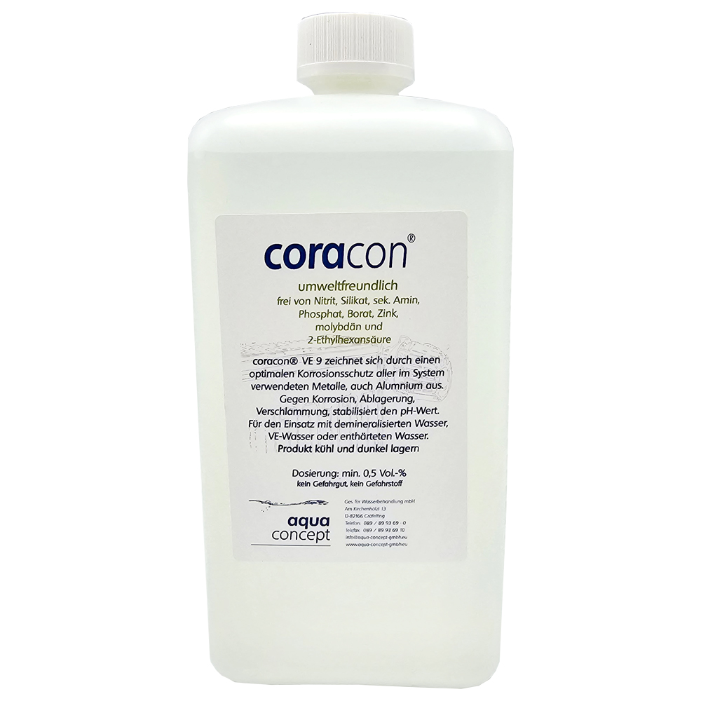 1 Liter Coracon VE 9 Heizungsschutzkonzentrat für Heizungsanlagen Neuanlagen Ökologisch CO2-neutral