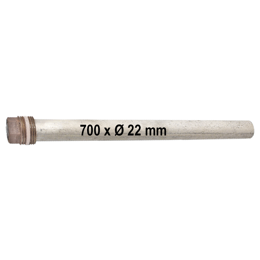 Magnesiumanode 700 x Ø22mm, DN20 3/4" Opferanode Schutzanode