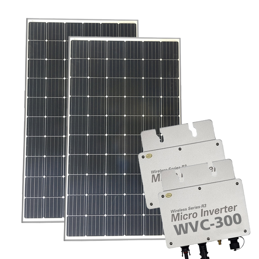 Mini-Balkonkraftwerk 2 x 280Wp Solarmodul + 2 x 300W Wechselrichter VDE 4105 - 0% MwSt.