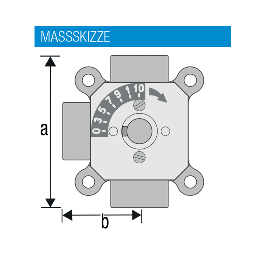 3-Wegemischer Typ 3l Easyflow IG DN15 1/2" IG KV2,8 Messing 3-Wege-Mischer