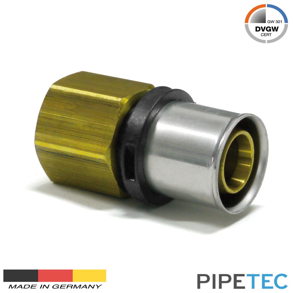 Pipetec Press-Übergang Innengewinde 16x2mm - 3/4" DVGW, TH Pressfitting