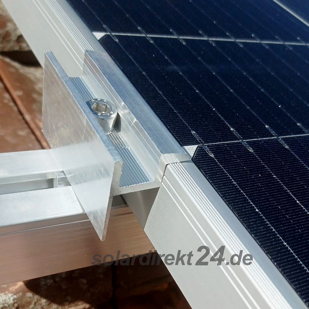 2er-Set Endklemmen für 30 mm Module silber Solar Photovoltaik Aluminium 0% MwSt.