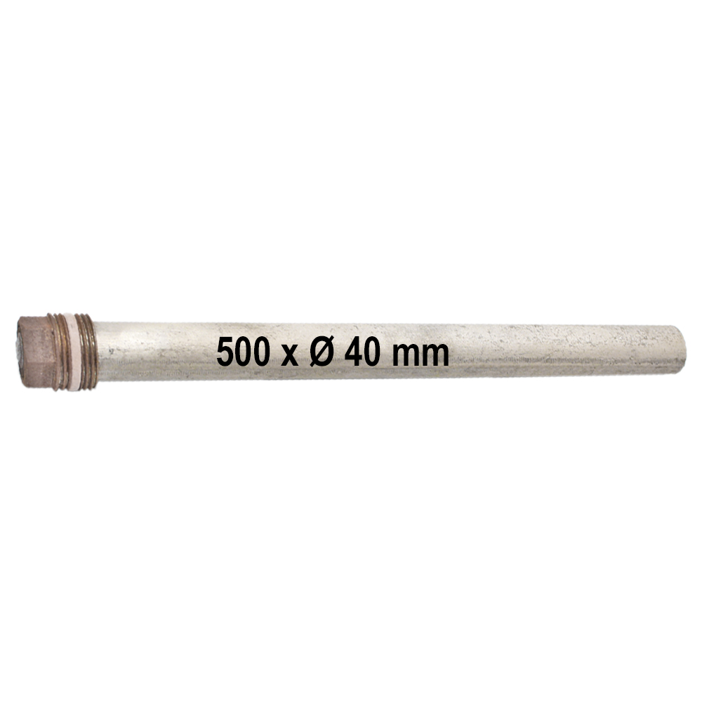 Magnesiumanode 500 x Ø40mm, DN40 1 1/2" Opferanode Schutzanode