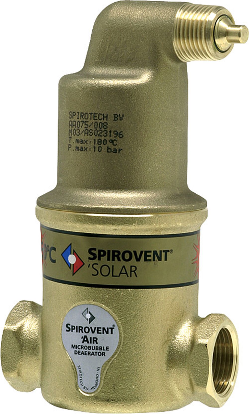SpiroVent Mikroluftblasenabscheider AutoClose SOLAR 22mm Klemmring - AA022FBA08