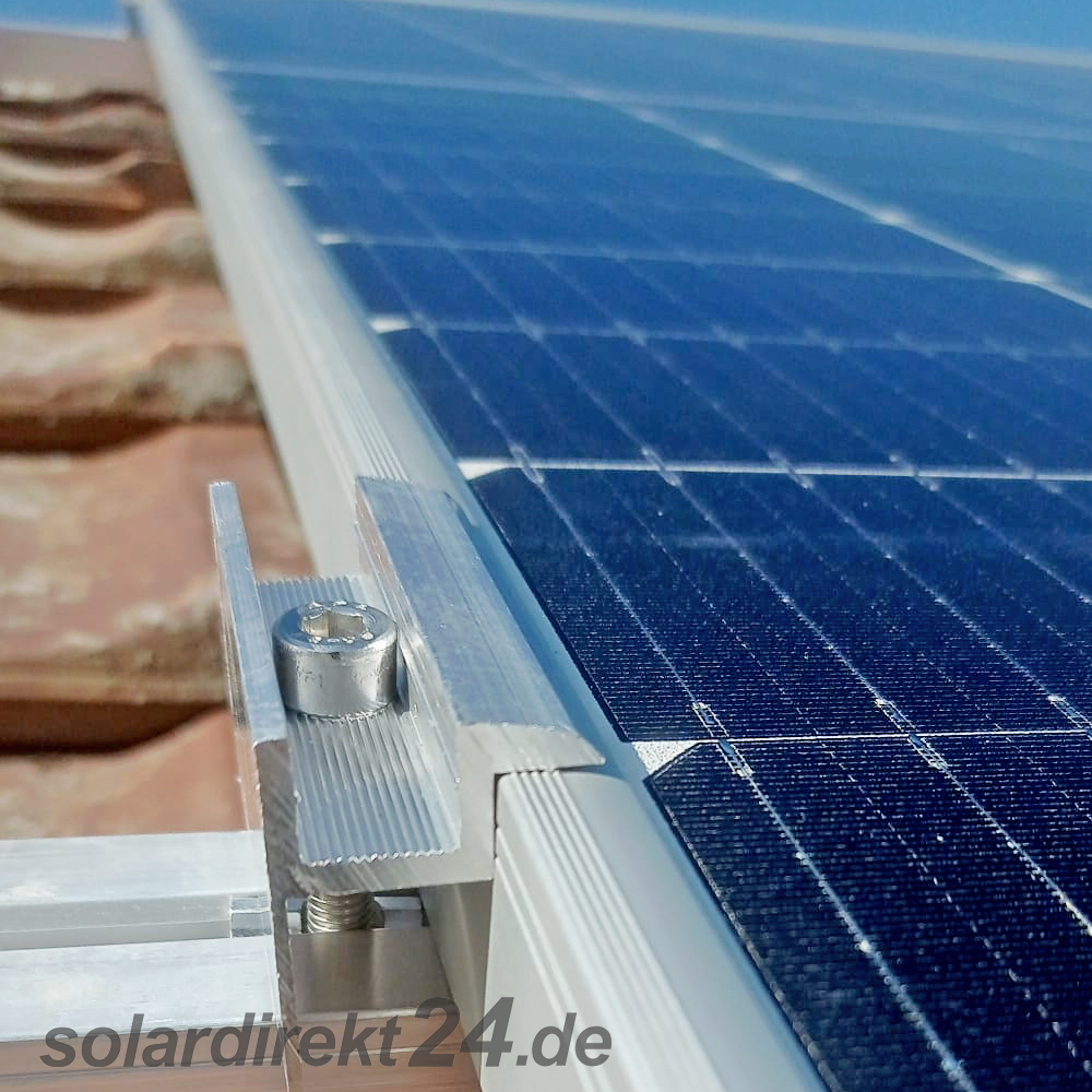 2er-Set Endklemme für 40mm Module silber Solar Photovoltaik Aluminium 0% MwSt.