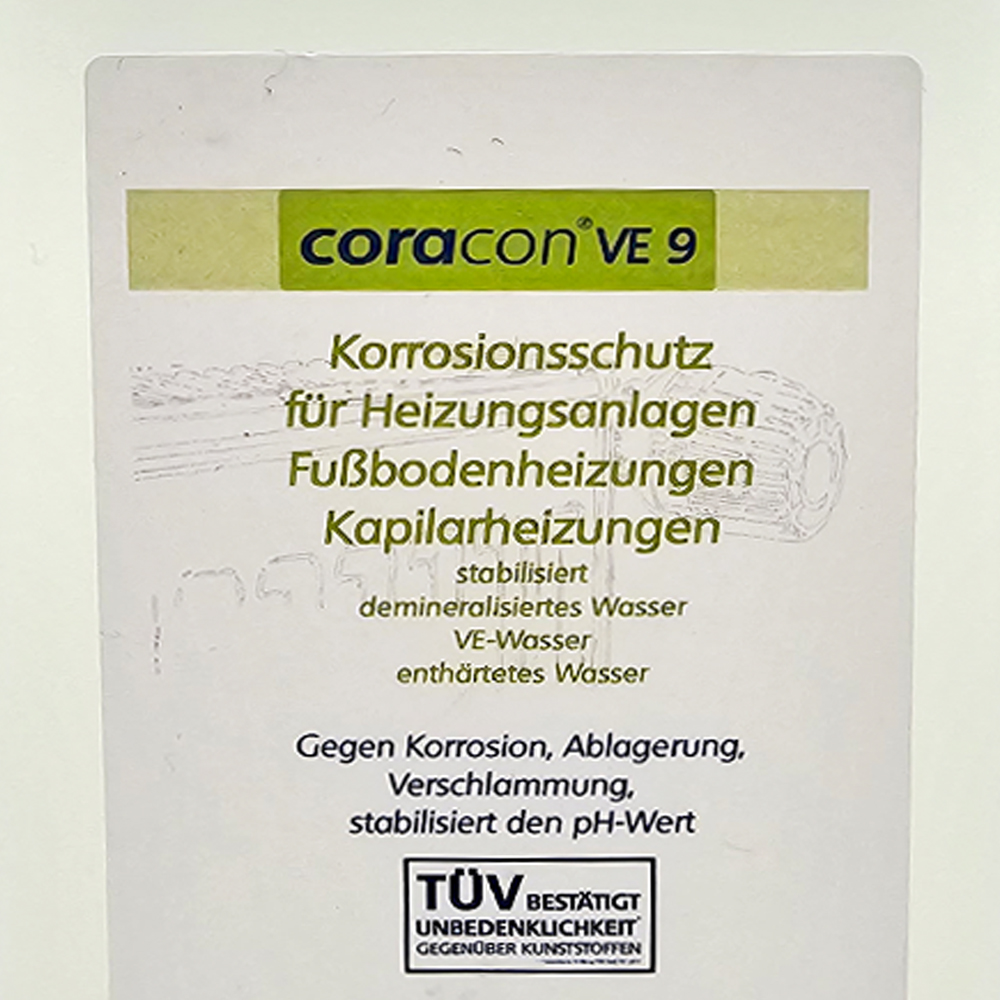 1 Liter Coracon VE 9 Heizungsschutzkonzentrat für Heizungsanlagen Neuanlagen Ökologisch CO2-neutral