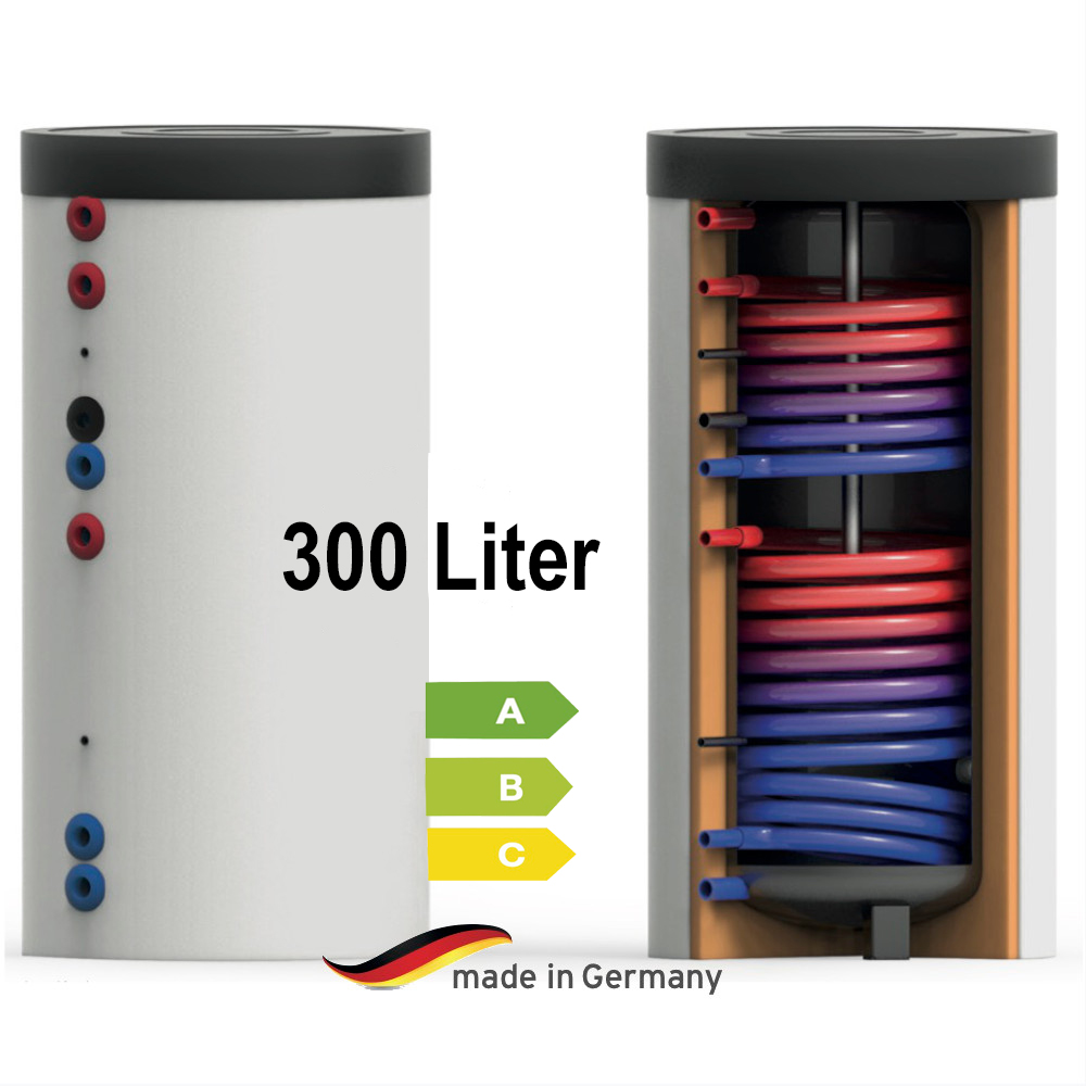 Löschen - Trinkwasser-Speicher 2x Wärmetauschern 300 Liter EEK A / B oder C