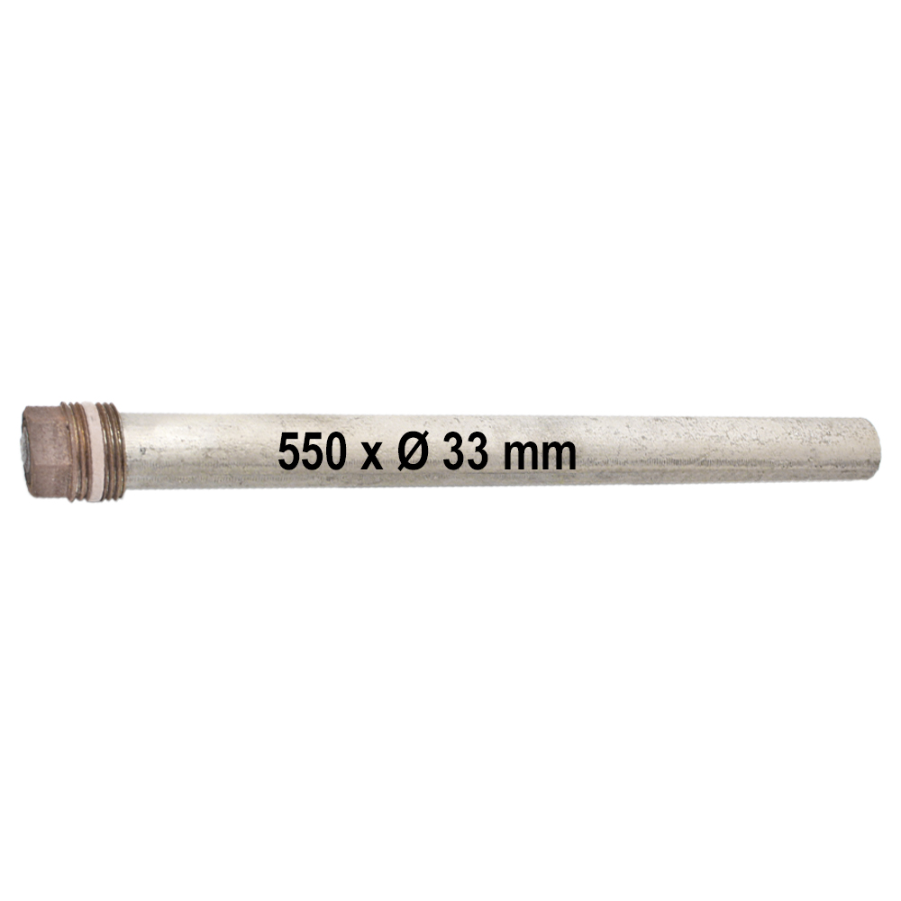 Magnesiumanode 550 x Ø33mm, DN32 1 ¼" Opferanode Schutzanode